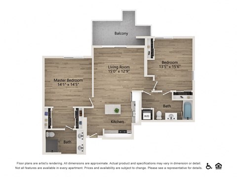 a floor plan of a home with a wood floor